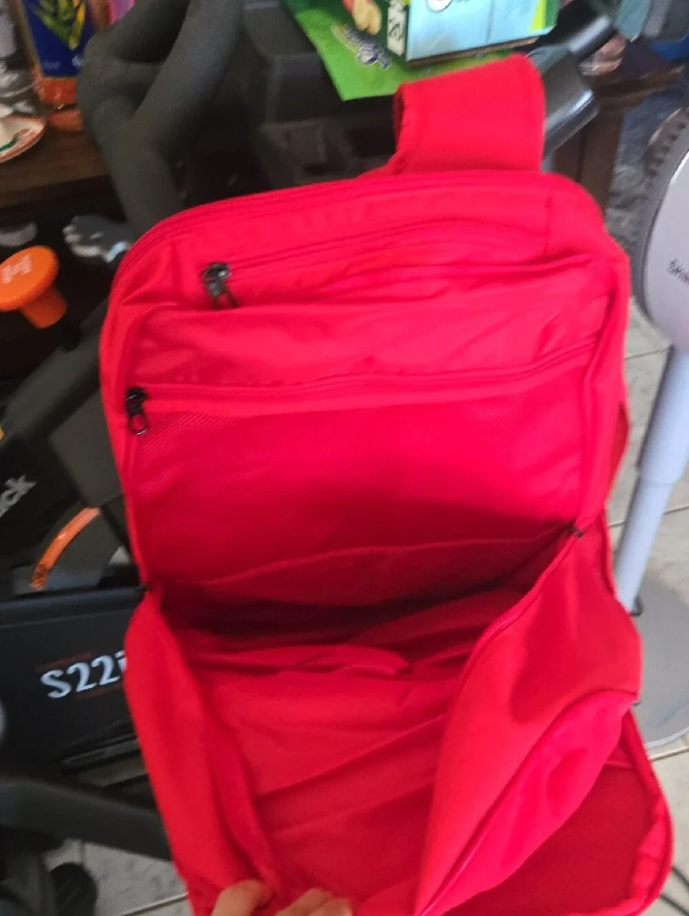 Nike Red and Gray Men's Backpack with White Swoosh